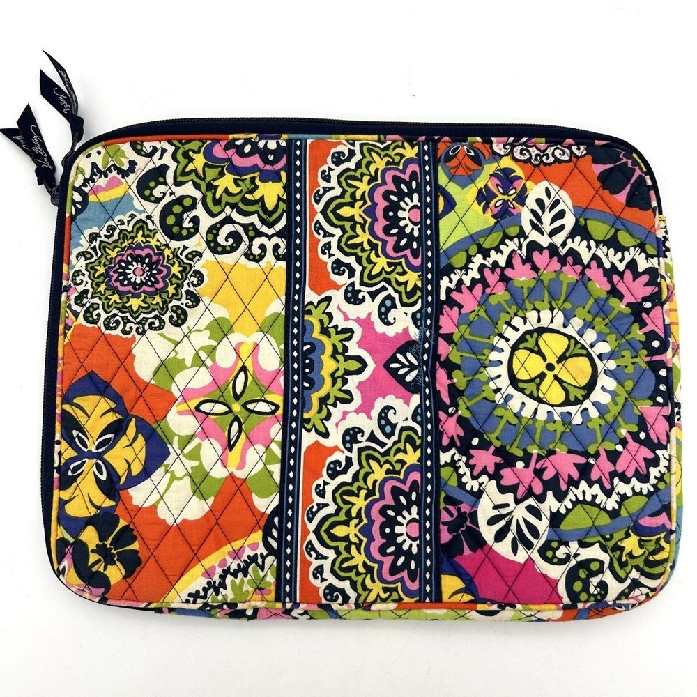 Vera Bradley Multicolor Quilted Laptop Sleeve Case Bag Large